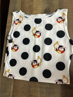 Blackmilk Disney Alice in Wonderland White Rabbit Wifey Crop Top size medium